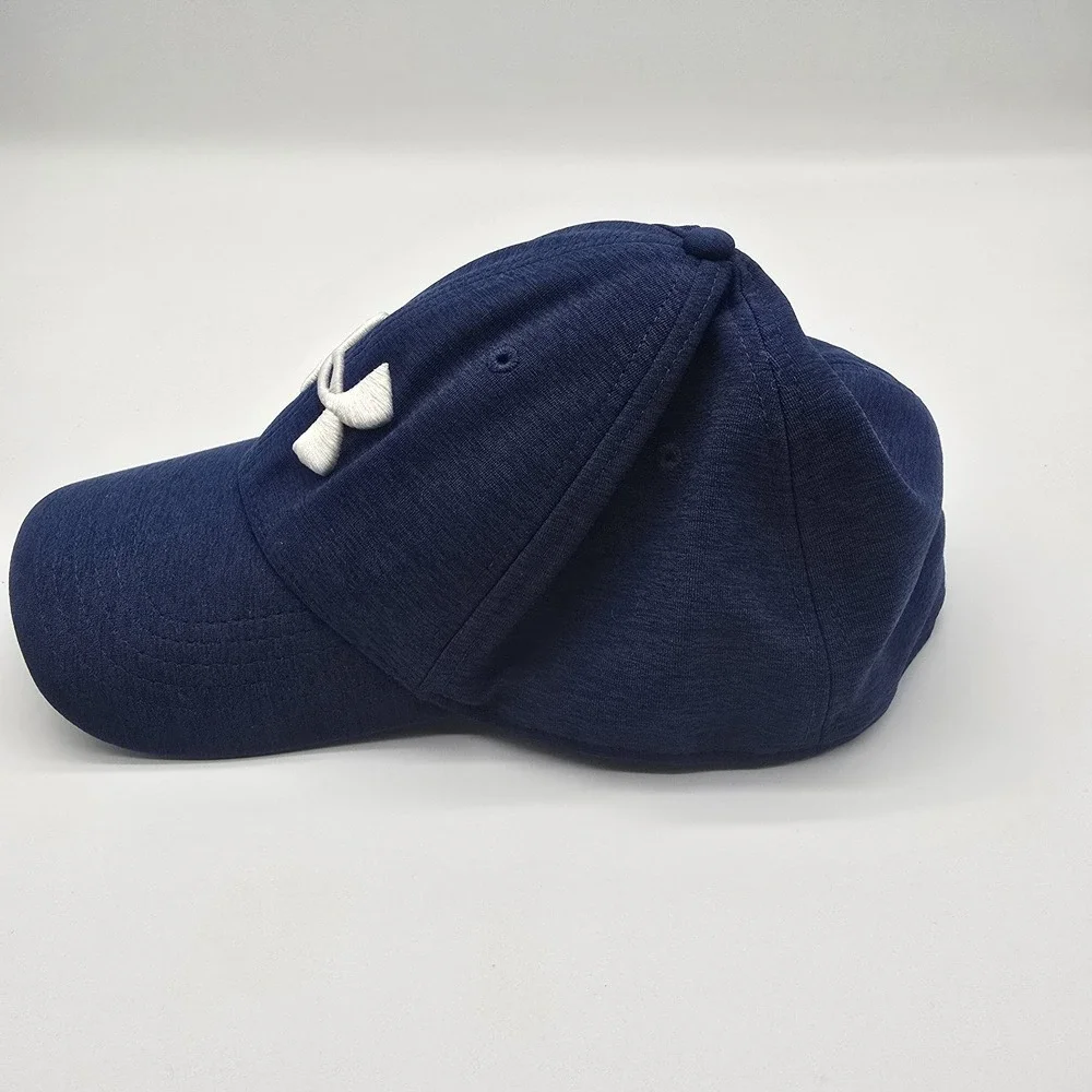 Under Armour UA Navy Blue Stretch Fit Hat Cap XL/2XL Embroidered Logo